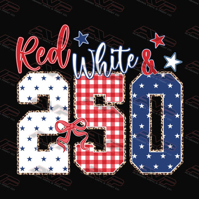 Red White & 250 - Ready-to-Press DTF Transfer Alabama Vinyl